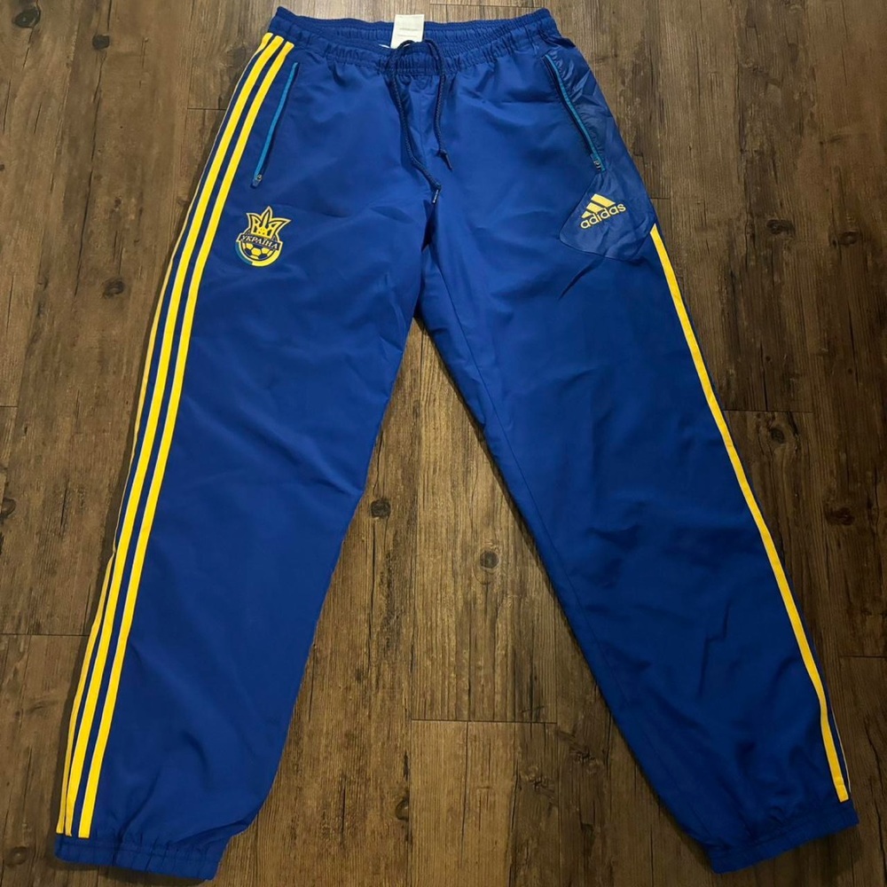 UKRAINE 2012 2014 TRACKSUIT FOOTBALL TRACKSUIT SOCCER WINDBREAKER PANTS MENS (M)
